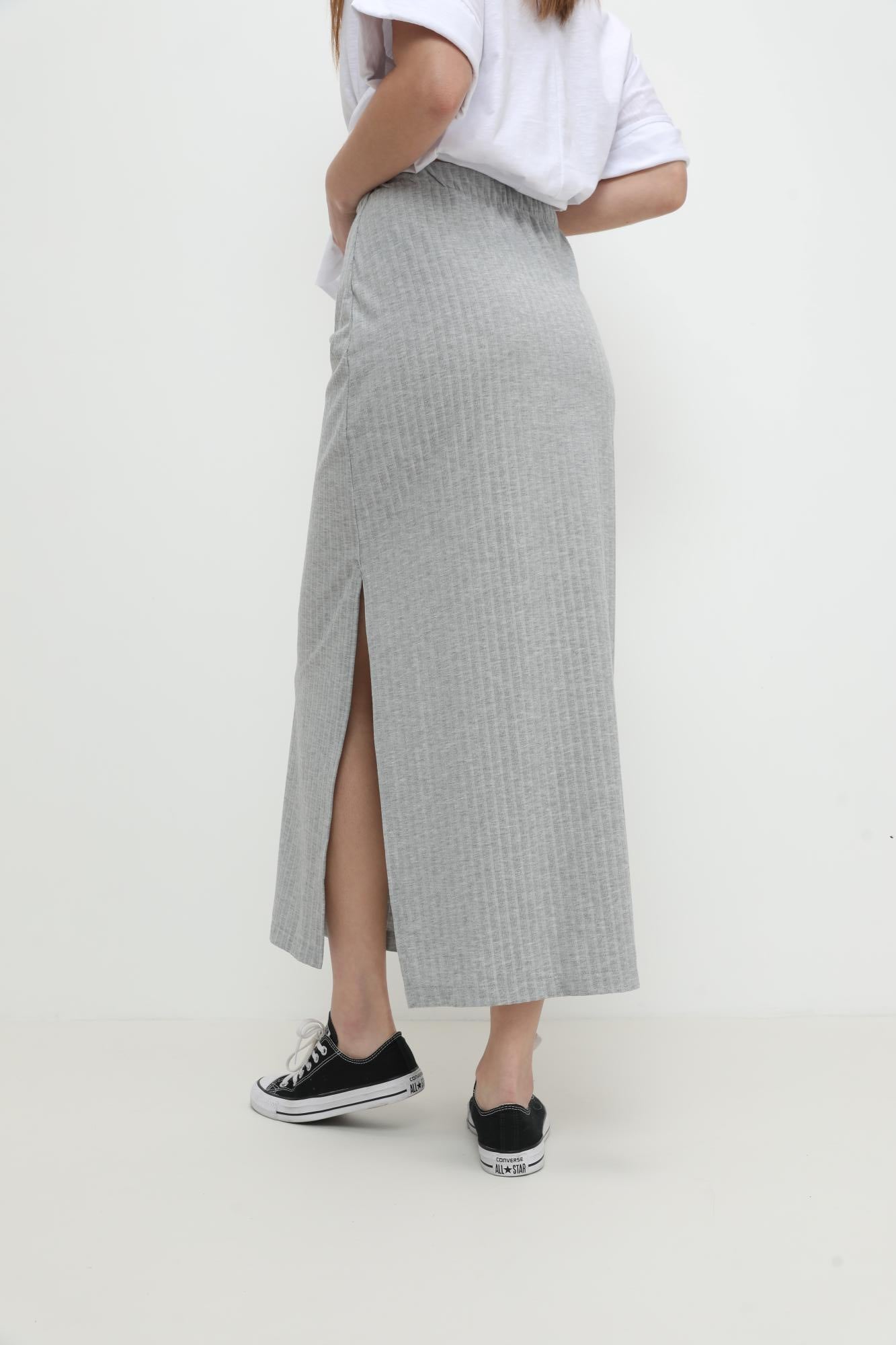 חצאית ג'קי אפור מלאנז' יד 2 מהארון של שי