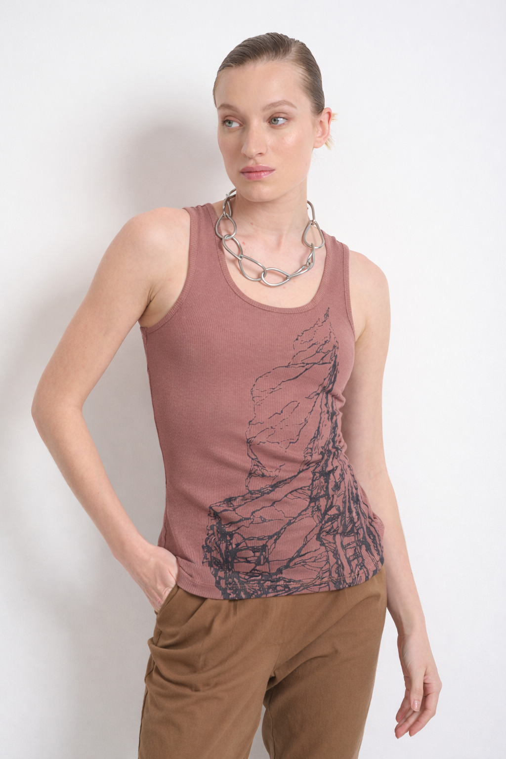 Safta Tank Top Rusty Pink SPECIAL EDITION - Layou Design by Shay Sobol