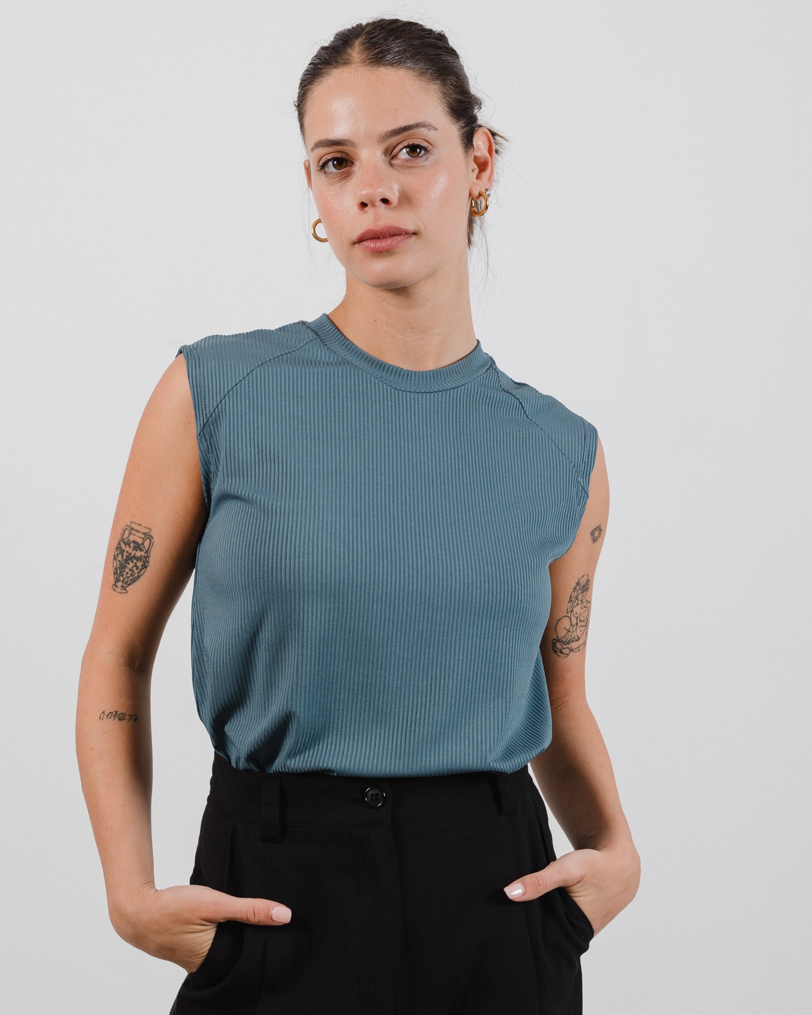 Tony Tank Top Blue Rib