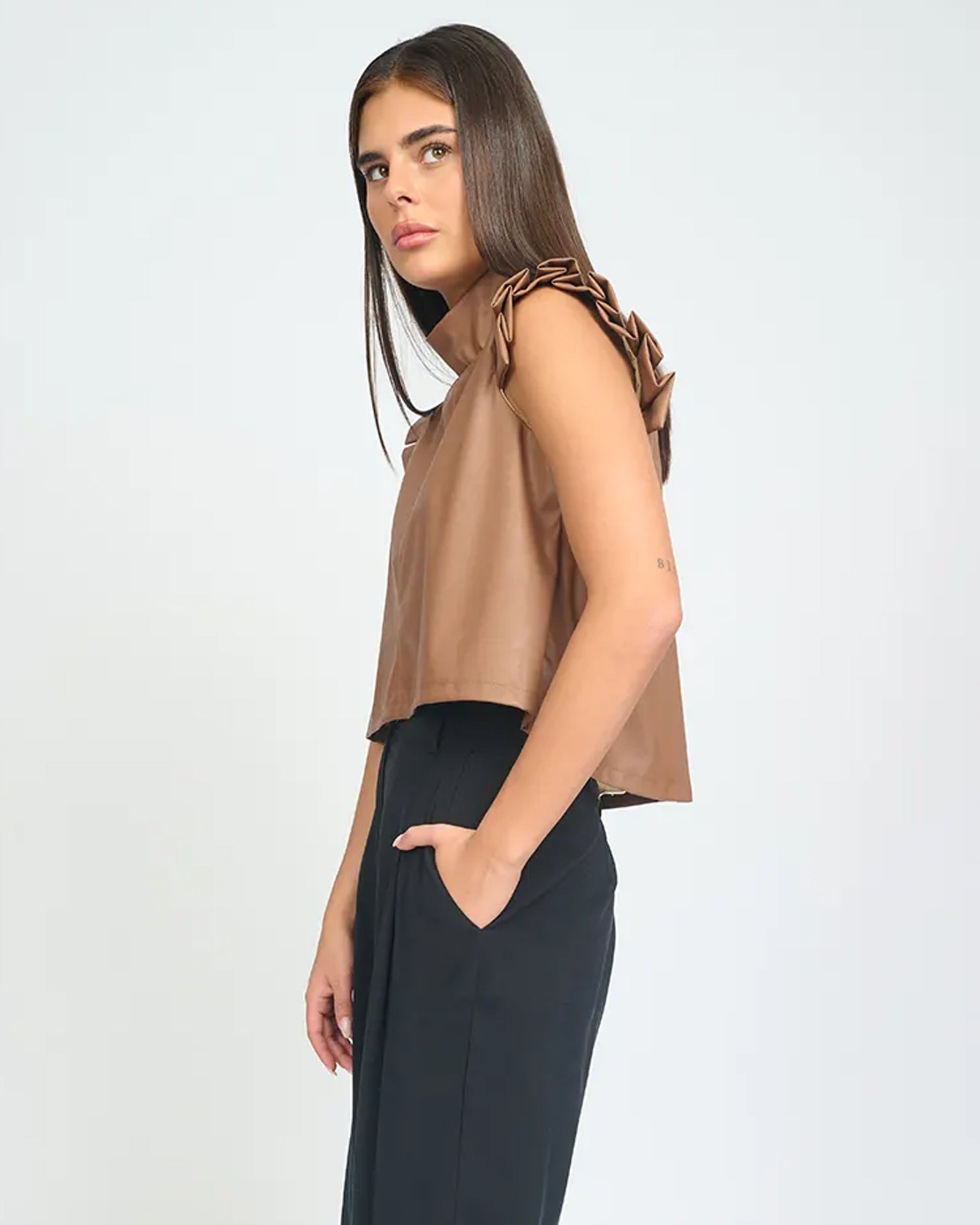 Ella Top Mocha Brown