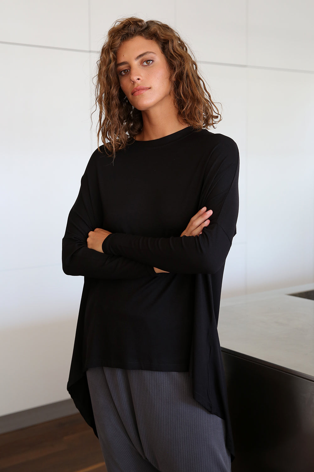 Janice shirt Black - Layou Design by Shay Sobol