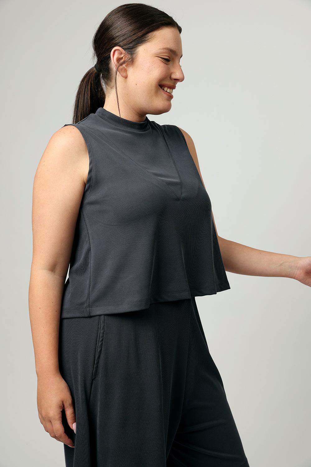 Haley Tank Top Steel - Layou Design by Shay Sobol