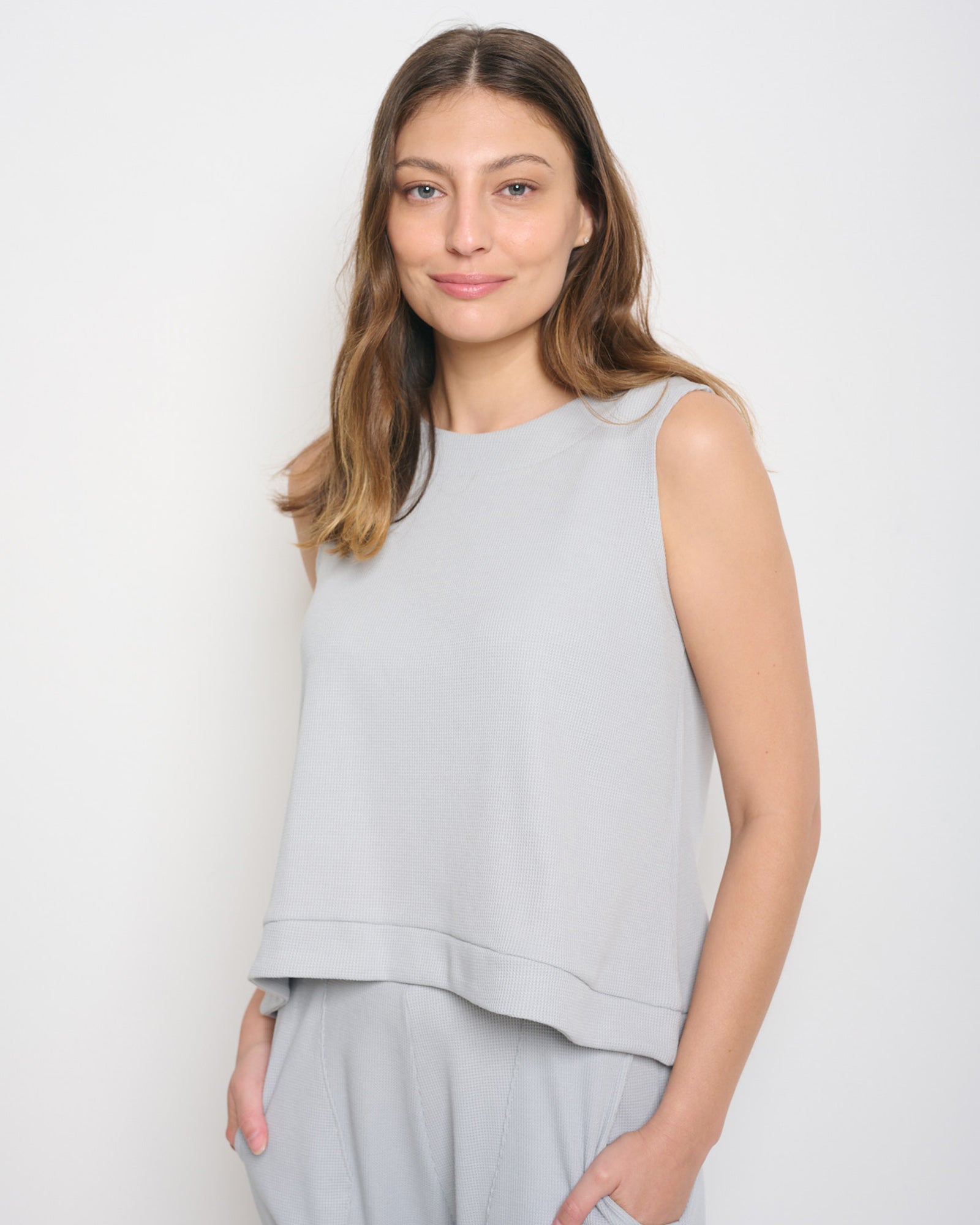 Shoshanna Top Light Grey