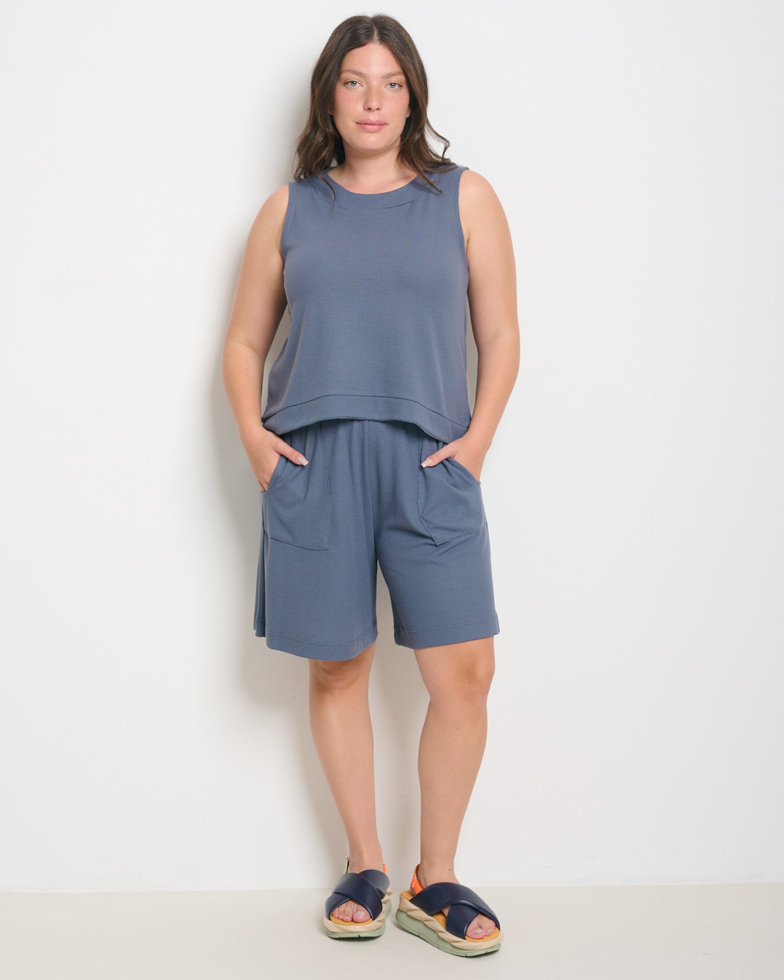 Shoshanna Shorts Steel Grey