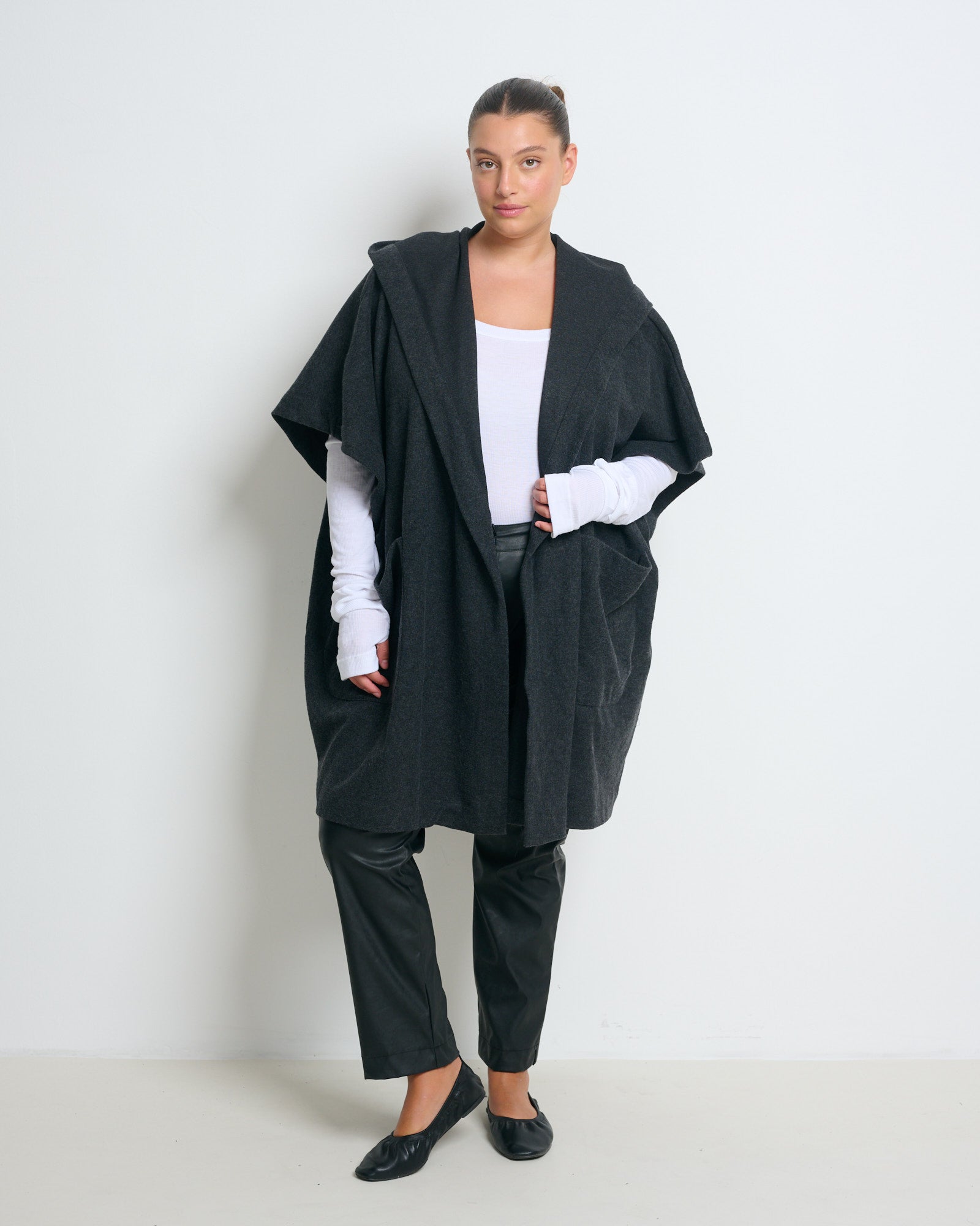 Alex Poncho Dark Grey