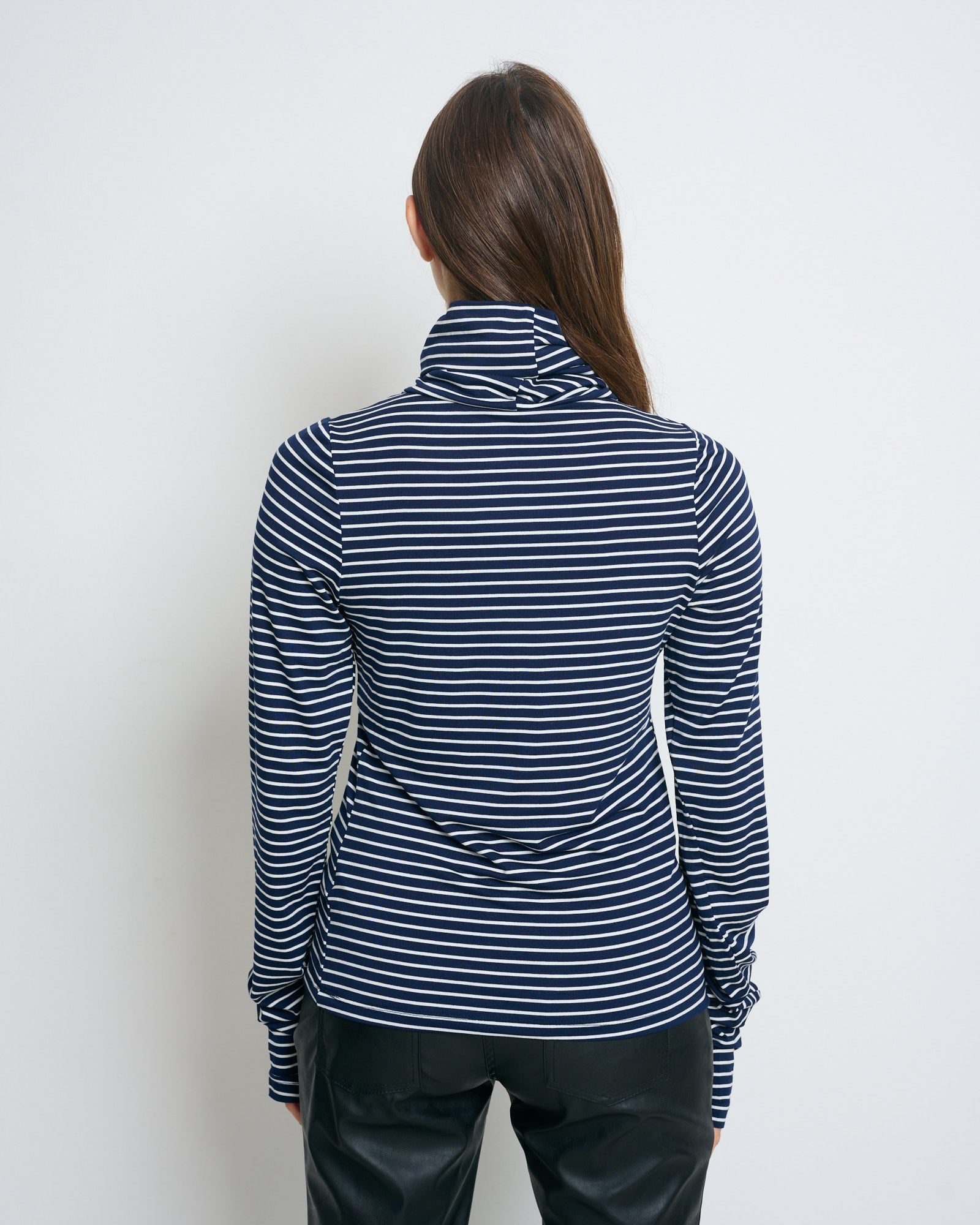 Linoy 2.0 Turtleneck Top Navy/White Stripes