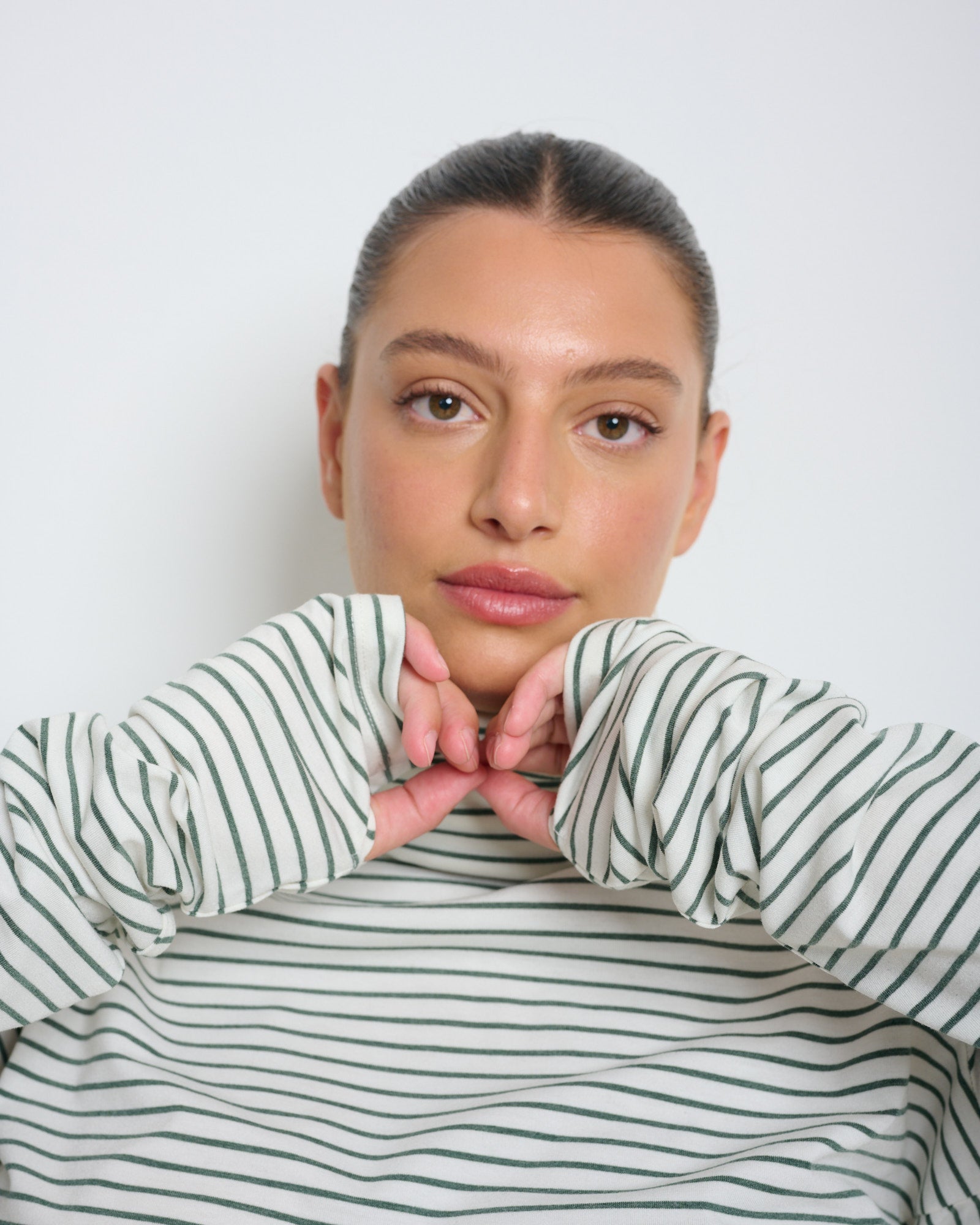 Linoy 2.0 Turtleneck Top Green Stripes