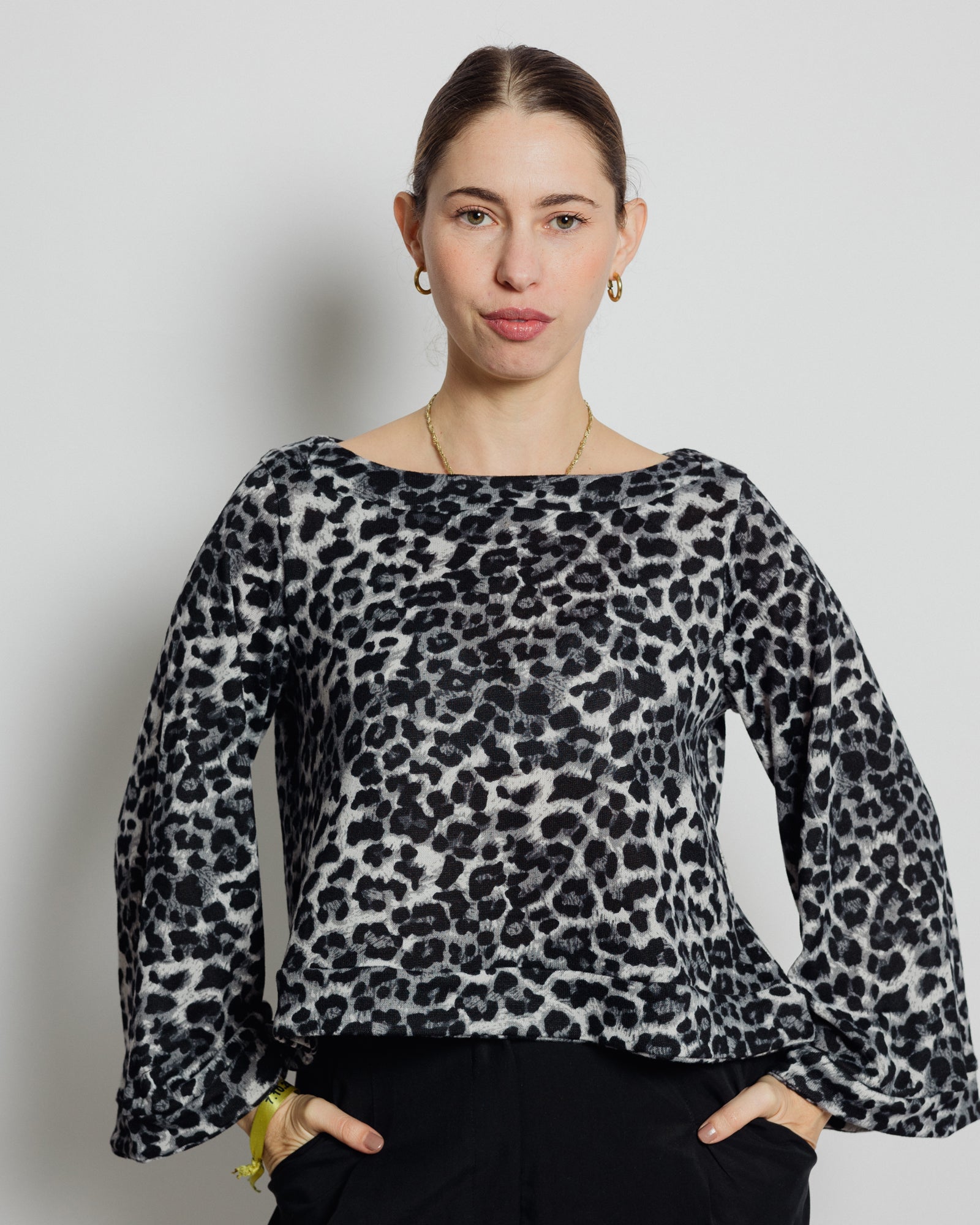 Lili Top Grey Leopard