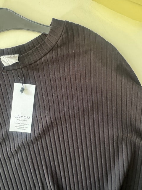 סאמפל חולצת ג'ניס שחורה בד ריב