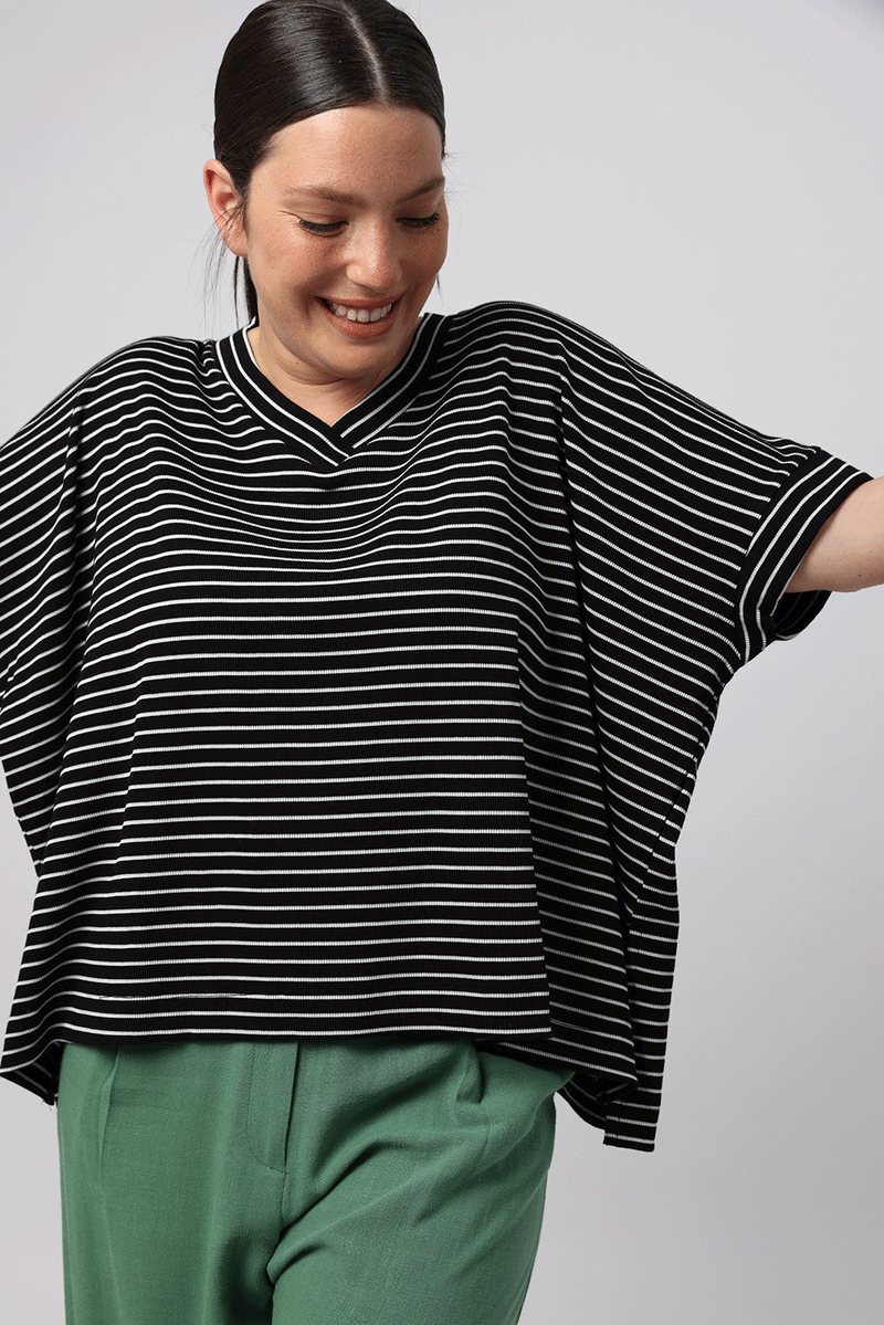 Jamie Top Black Stripes