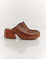 Brown Leather Mules- A.S 98